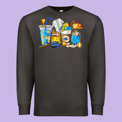 Softball Coffee Cups Premium Sweatshirt Designed By Howdyjamesfarm