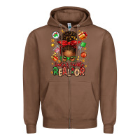 Chestnut santas favorite realtor messy bun Zipper Hoodie - texasbilliewilder