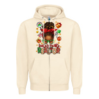 Sandshell santas favorite realtor messy bun Zipper Hoodie - texasbilliewilder