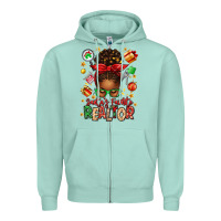 Seafoam santas favorite realtor messy bun Zipper Hoodie - texasbilliewilder