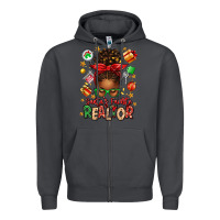 Smoke santas favorite realtor messy bun Zipper Hoodie - texasbilliewilder