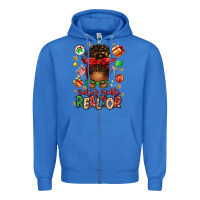 True Royal santas favorite realtor messy bun Zipper Hoodie - texasbilliewilder
