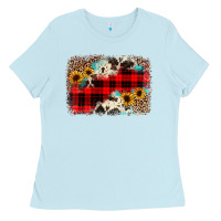 Baby Blue christmas background Ladies Tee - JahusDesignShop