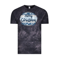 Cloud Black merry christmas blue Vintage Tee - MaliasSmallBusiness