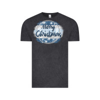 Vintage Black merry christmas blue Vintage Tee - MaliasSmallBusiness