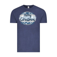 Vintage Denim merry christmas blue Vintage Tee - MaliasSmallBusiness