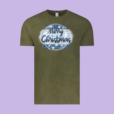 Merry Christmas Blue Vintage Tee Designed By Maliassmallbusiness