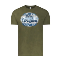 Vintage Olive merry christmas blue Vintage Tee - MaliasSmallBusiness
