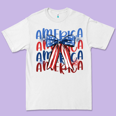 America Ribbon Premium Tee Designed By Jahusdesignshop