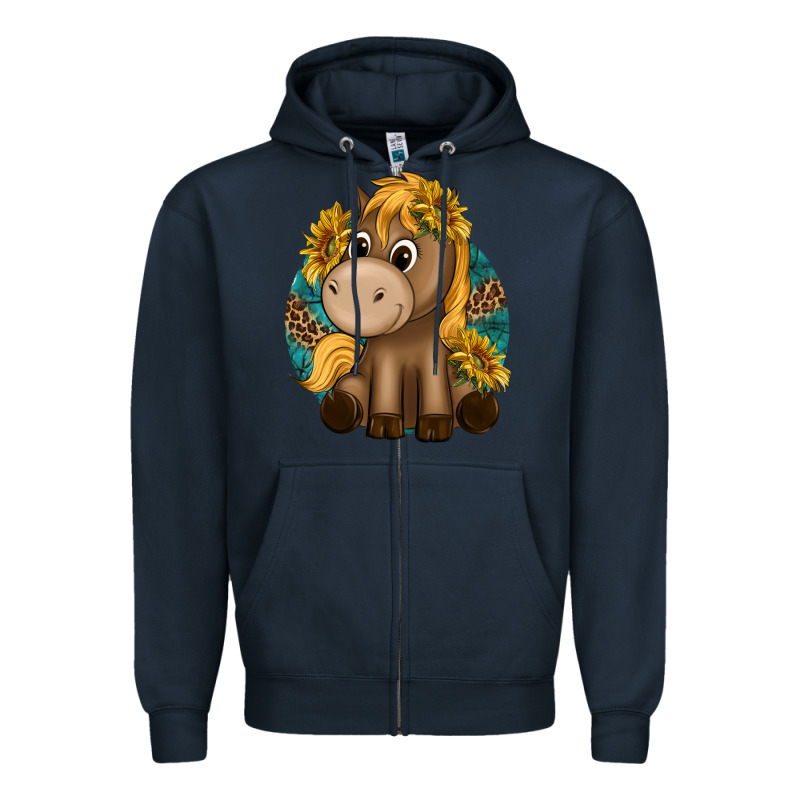 Cute Baby Horse Amd Sunflowers Zipper Hoodie by texasbilliewilder | Teevron