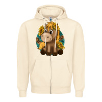 Sandshell cute baby horse amd sunflowers Zipper Hoodie - texasbilliewilder