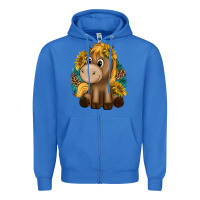 True Royal cute baby horse amd sunflowers Zipper Hoodie - texasbilliewilder
