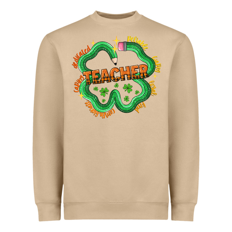 Teacher St Patricks Day Heavyweight Sweatshirt by LillyAllenDesigns | Teevron