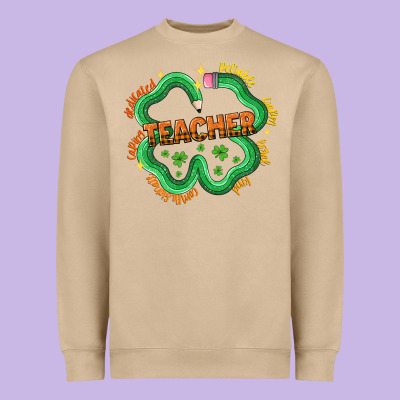 Teacher St Patricks Day Heavyweight Sweatshirt Designed By Lillyallendesigns