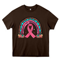 Chocolate Brown ribbon rainbow Heavy Core Tee - JahusDesignShop