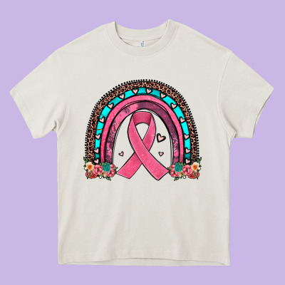 Ribbon Rainbow Heavy Core Tee Designed By Jahusdesignshop
