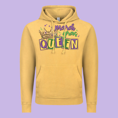 Mardi Gras Queen Vintage Hoodie Designed By Maliassmallbusiness