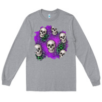 Heather Grey halloween patch 2 Long Sleeve Tee - BundleAndBundleShop