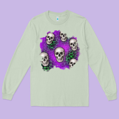 Halloween Patch 2 Long Sleeve Tee Designed By Bundleandbundleshop