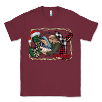 Burgundy joy Christmas Classic Tee - CowhideDigitalArt