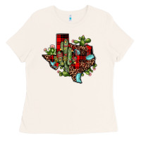 Bone cactus christmas texas map Ladies Tee - JahusDesignShop