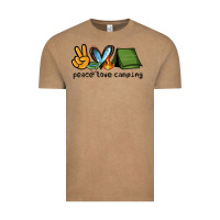 Vintage Coffee peace love camping Vintage Tee - NancyCooperArtShop