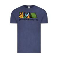 Vintage Denim peace love camping Vintage Tee - NancyCooperArtShop