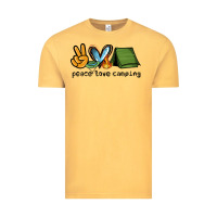 Vintage Mustard peace love camping Vintage Tee - NancyCooperArtShop