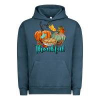 Pigment Midnight Navy thankful pumpkins Urban Hoodie - BundleAndBundleShop