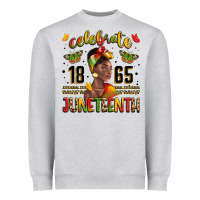 Heather Grey celebrate 1865 juneteenth with black woman Heavyweight Sweatshirt - LillyAllenDesigns