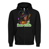 Black Boss witch afro Zipper Hoodie - NancyCooperArtShop