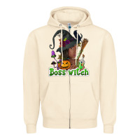 Sandshell Boss witch afro Zipper Hoodie - NancyCooperArtShop
