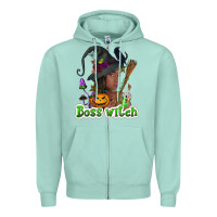 Seafoam Boss witch afro Zipper Hoodie - NancyCooperArtShop
