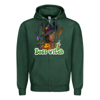 Sports Green Boss witch afro Zipper Hoodie - NancyCooperArtShop