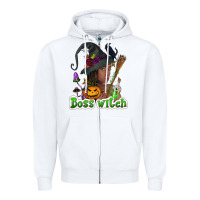 White Boss witch afro Zipper Hoodie - NancyCooperArtShop