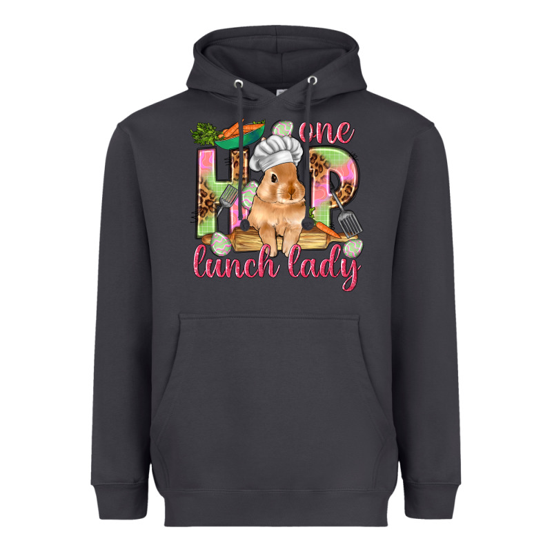 One Hip Lunch Lady Easter Day Heavyweight Hoodie by HowdyJamesFarm | Teevron
