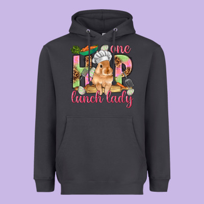 One Hip Lunch Lady Easter Day Heavyweight Hoodie Designed By Howdyjamesfarm