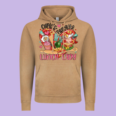 Cupids Favorite Lunch Lady Vintage Hoodie Designed By Maliassmallbusiness