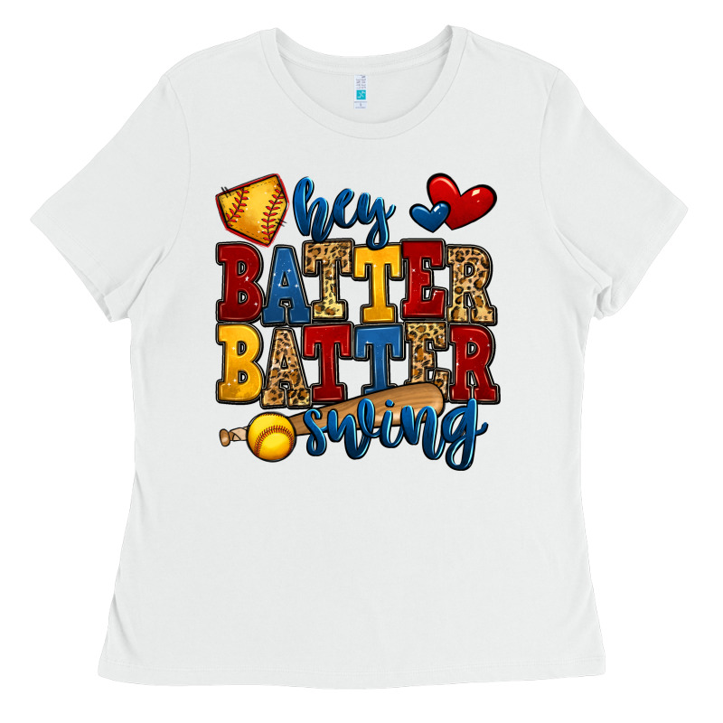 Hey Batter Batter Swing Softball Ladies Tee by Jasminsmagicworld | Teevron