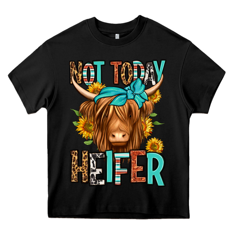 Not Today Heifer Long Haired Cow Heavy Core Tee by Jasminsmagicworld | Teevron