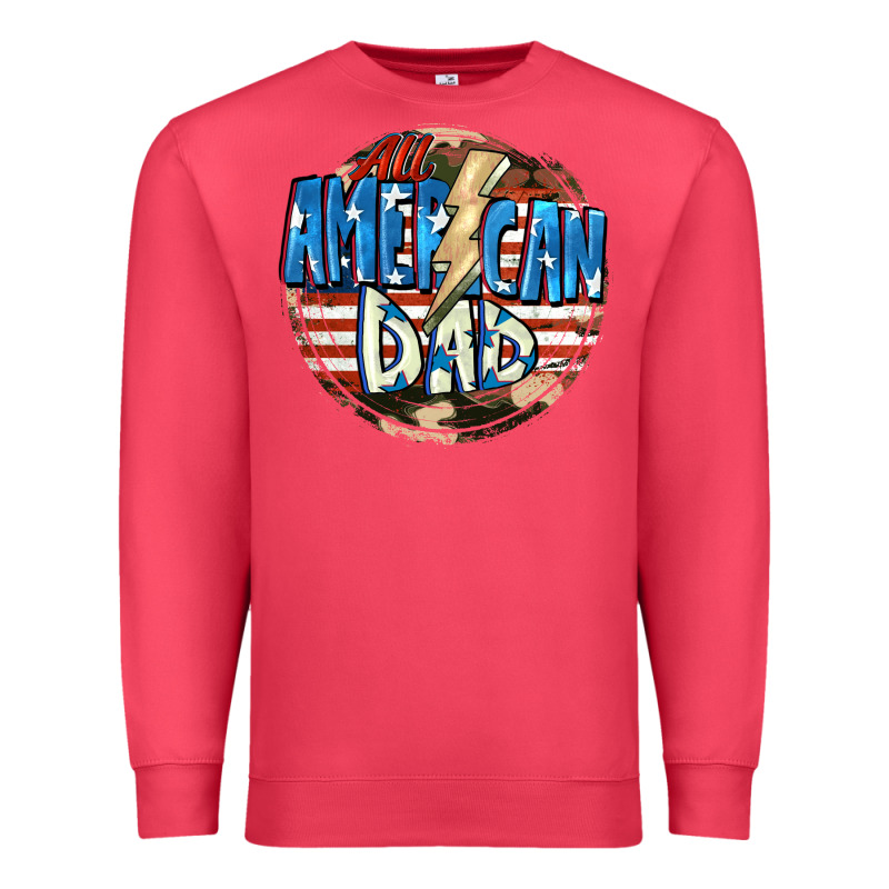 All American Dad 4th Of July Premium Sweatshirt by CowGirlArtShop | Teevron
