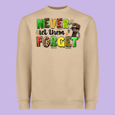 Never Let Them Forget Juneteenth Heavyweight Sweatshirt Designed By Lillyallendesigns