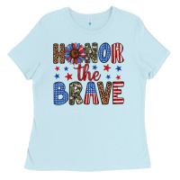 Baby Blue honor the brave Ladies Tee - Artiststas