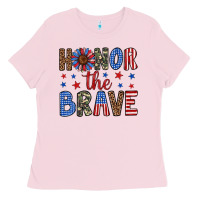 Bubblegum Pink honor the brave Ladies Tee - Artiststas
