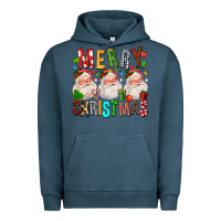 Pigment Midnight Navy Merry christmas santa Urban Hoodie - FaDigitalArtStudio