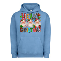 Pigment Pebble Blue Merry christmas santa Urban Hoodie - FaDigitalArtStudio