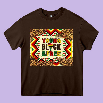 Young Black And Free Heavy Core Tee Designed By Artiststas