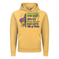 Vintage Mustard mardi gras parades beads french quarter beignets k Vintage Hoodie - MaliasSmallBusiness