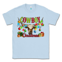 Dusty Blue cowboy christmas Classic Tee - MaliasSmallBusiness