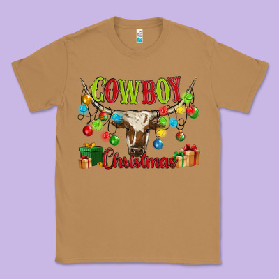 Cowboy Christmas Classic Tee Designed By Maliassmallbusiness